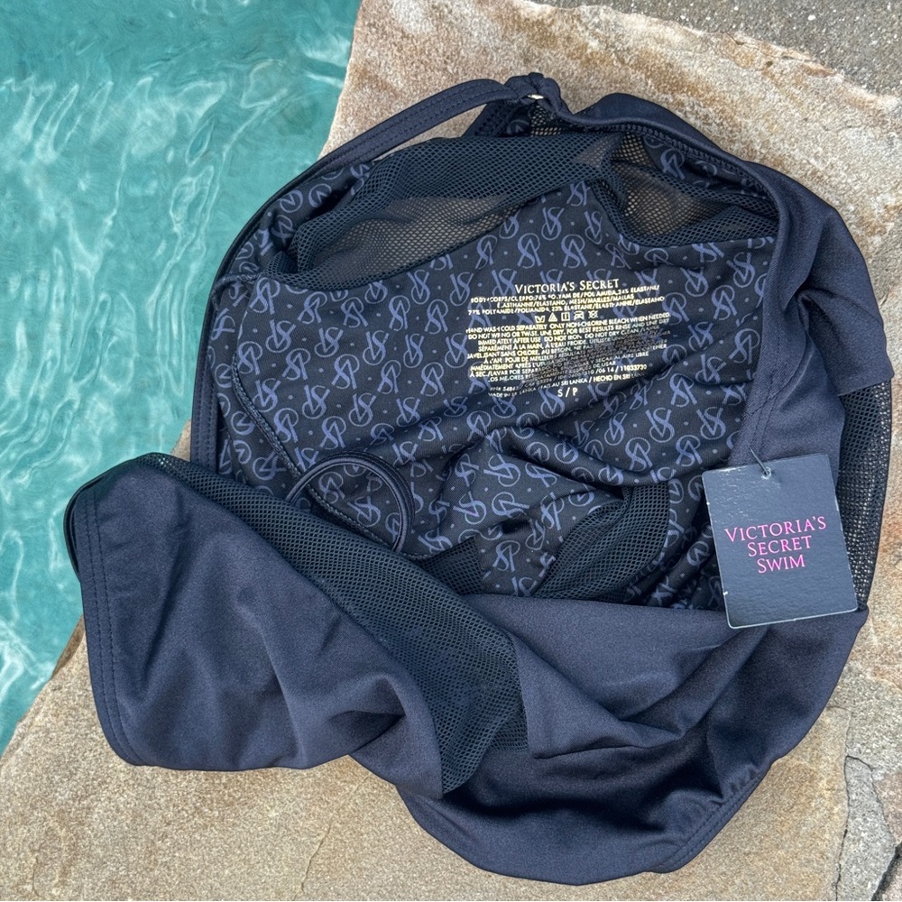 Victoria's Secret Sexy Black Mesh One Piece Swimsuit size Small - Picture 9 of 10